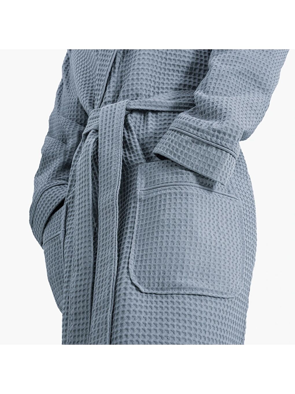 Afra Kadın Pike Bornoz %100 Pamuk İndigo Mavi-1