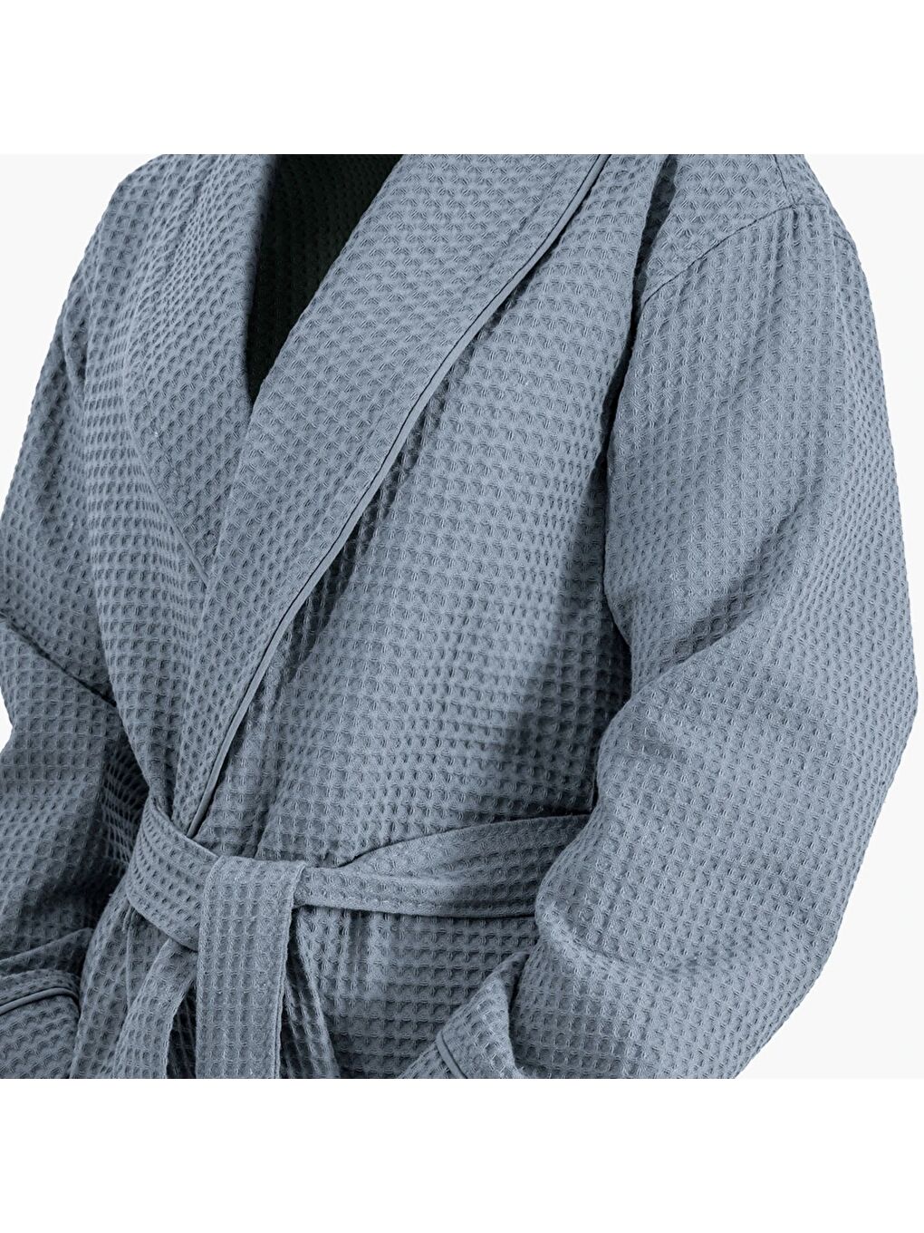 Afra Kadın Pike Bornoz %100 Pamuk İndigo Mavi-2