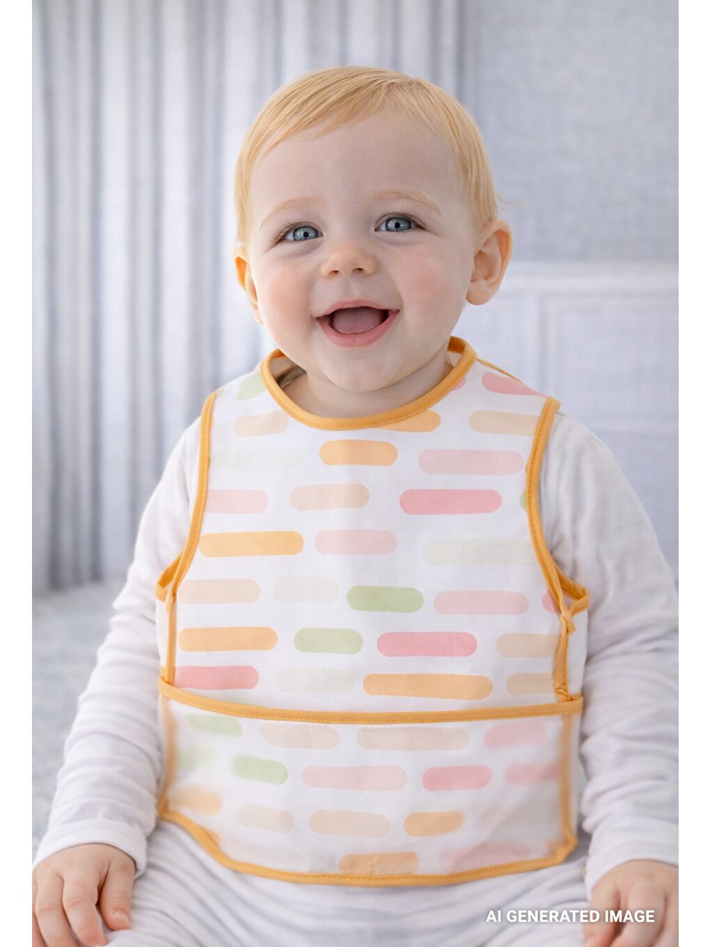 Leke Tutmaz Giymeli Önlük Pastel Şerit