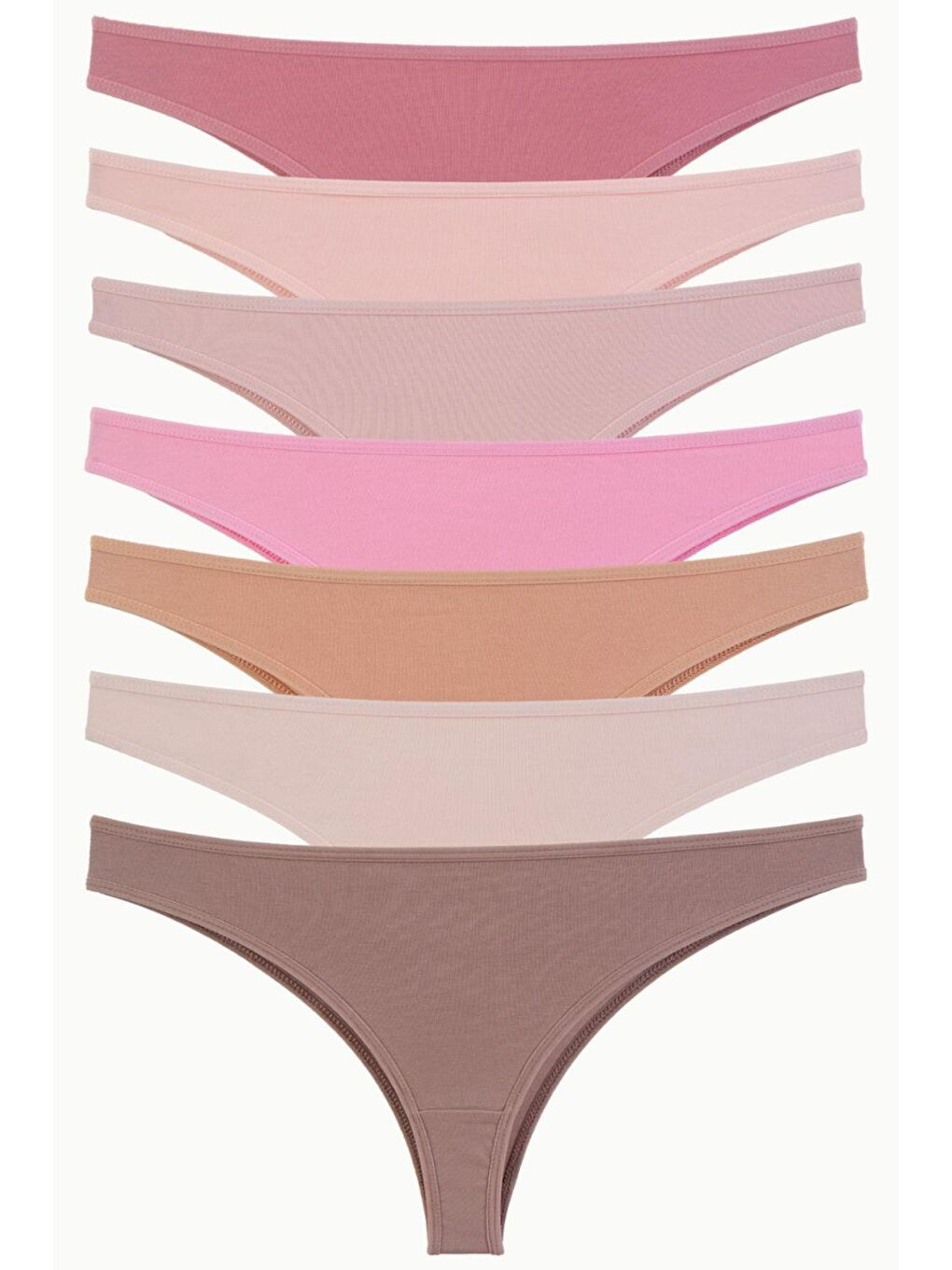 Bej Kadın Külot 7 li Paket Elastanlı Brazillian Taş-1
