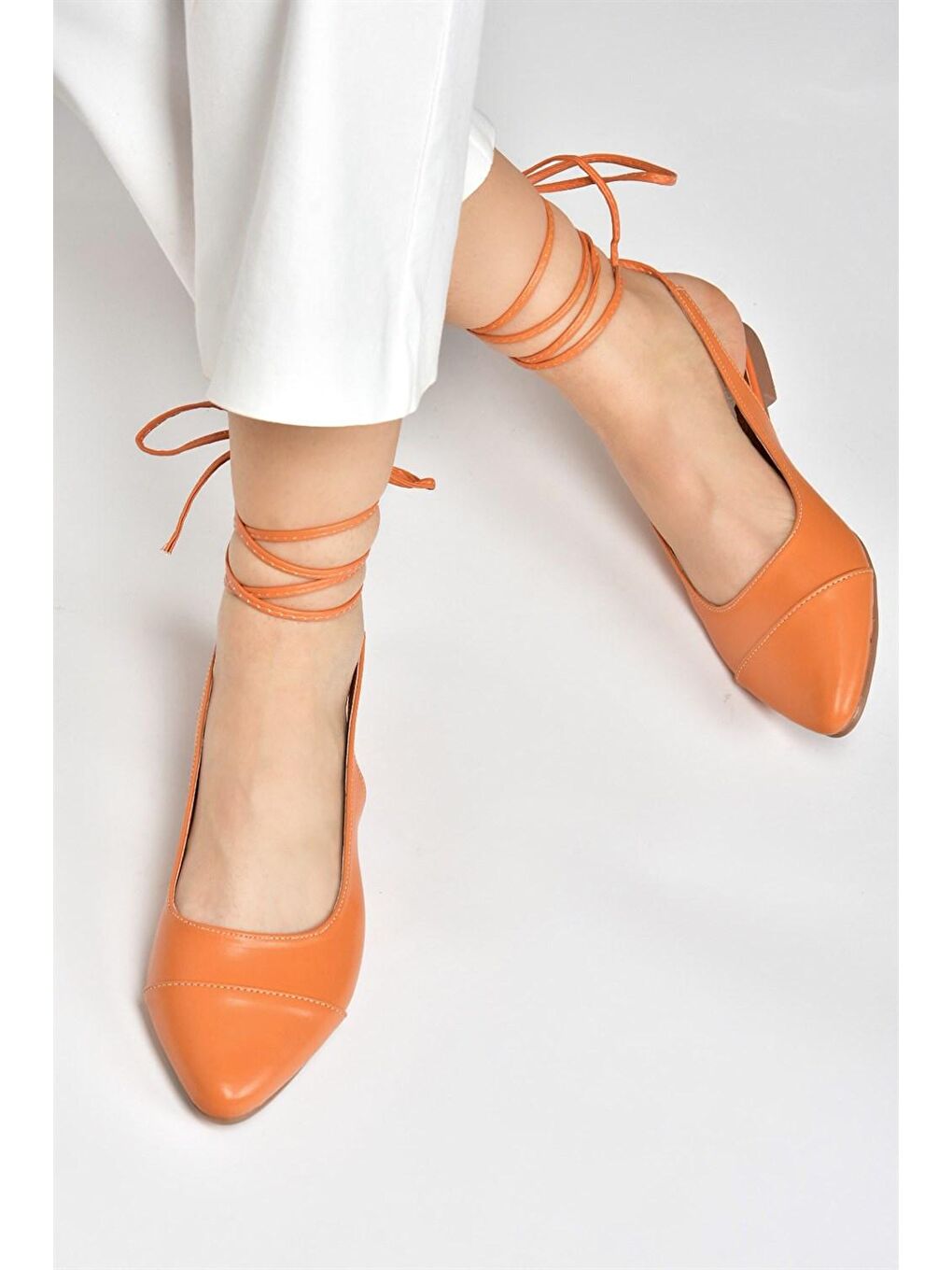 Turuncu Bilek Bağlamalı Kadın Babet M726890209-2