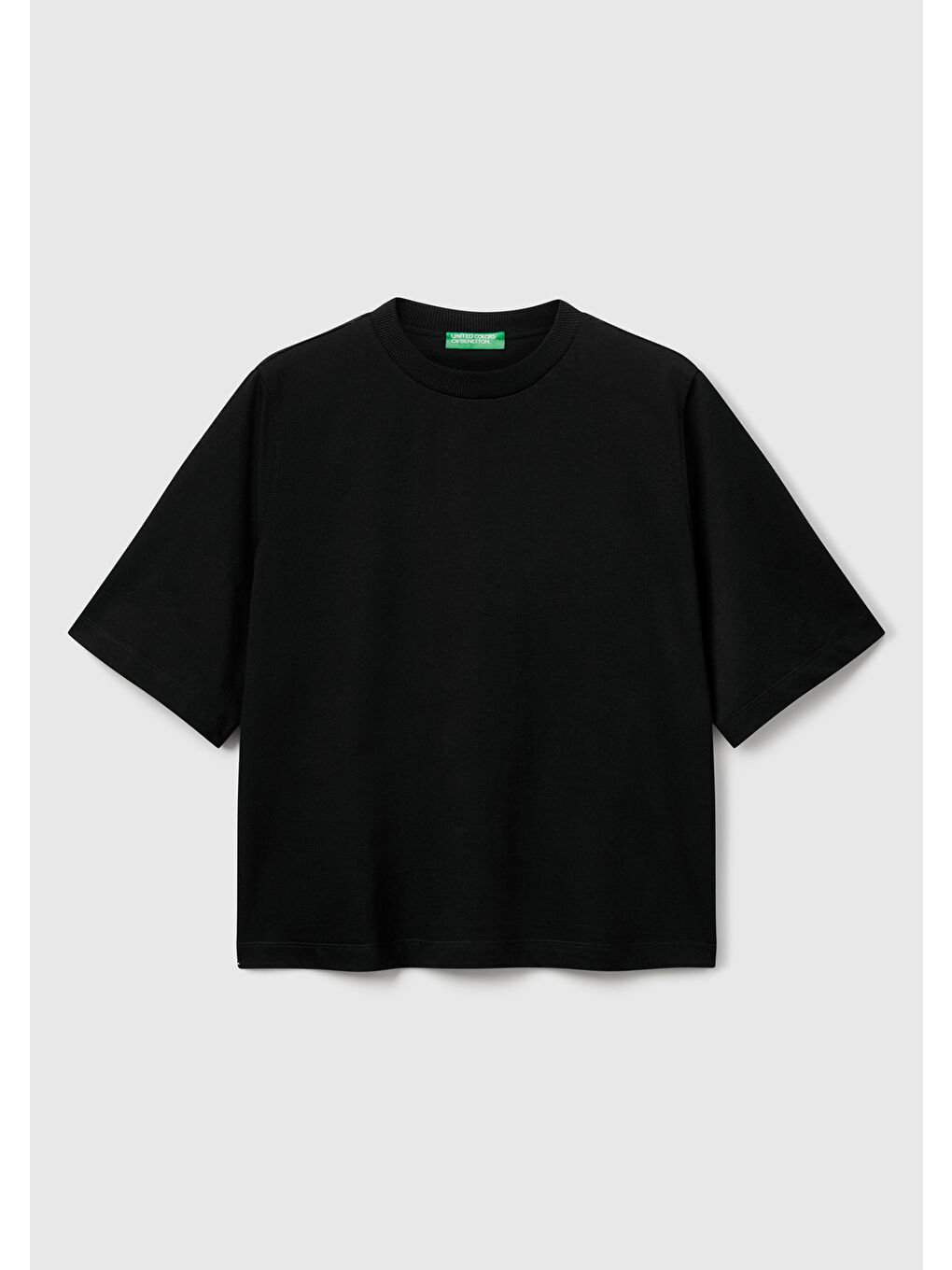 Kadın Siyah 100 Pamuk Boxy Fit T Shirt-1