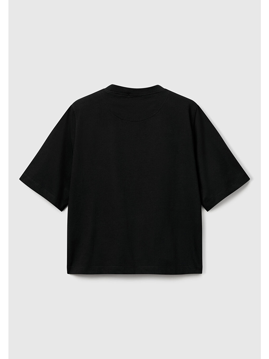 Kadın Siyah 100 Pamuk Boxy Fit T Shirt-3