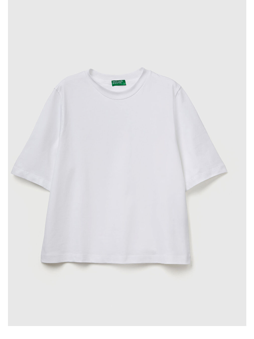 Kadın Beyaz 100 Pamuk Boxy Fit T Shirt-1