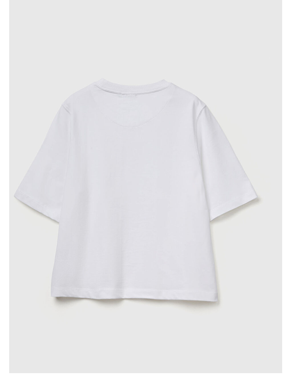 Kadın Beyaz 100 Pamuk Boxy Fit T Shirt-3