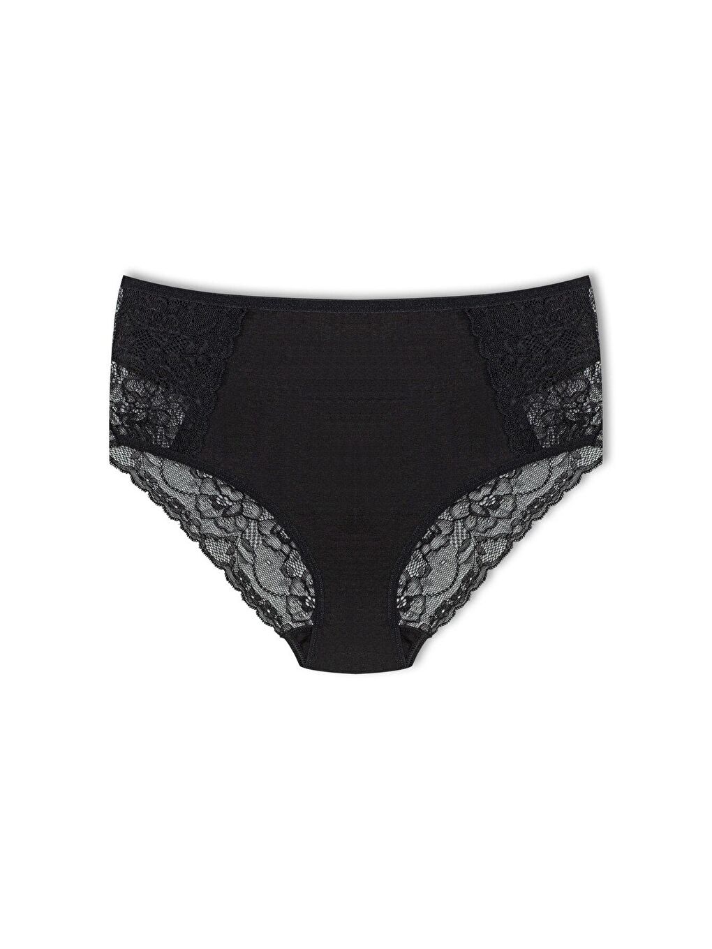 Karışık Pamuklu Ön Yanlar ve Arka V Dantel Detay Yüksek Bel Büyük Beden Kadın Külot 3'lü-2