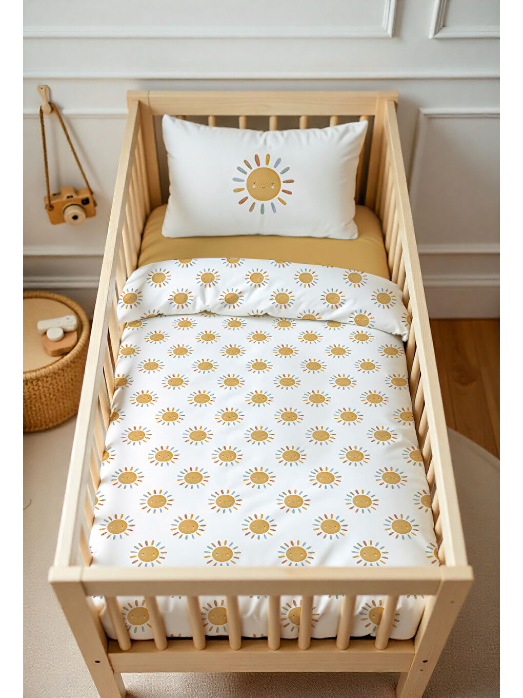 Karışık Güneş Desenli Bebek Nevresim Takımı –Fermuarlı Nevresim – 100x150 cm-2