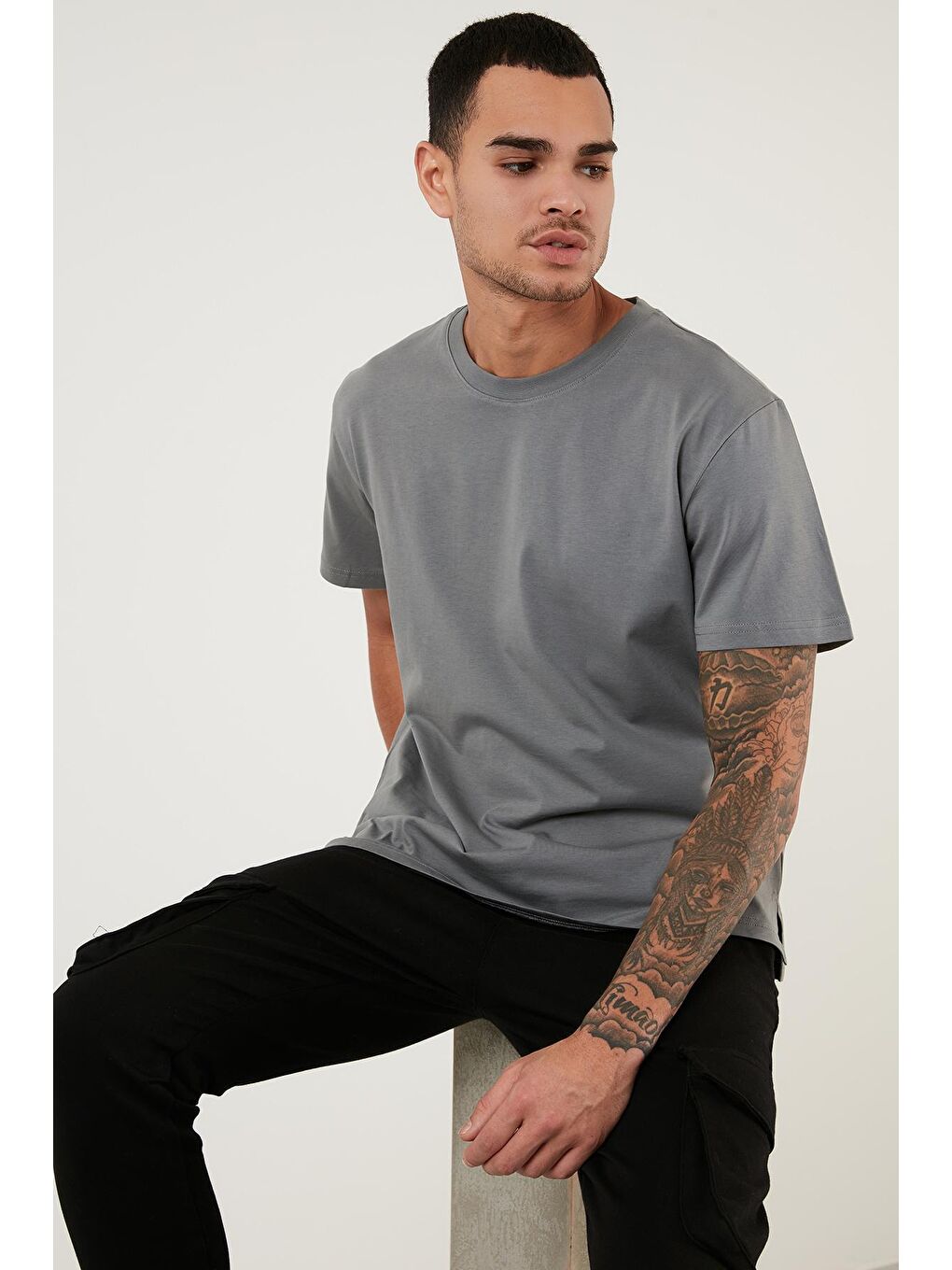 Haki Regular Fit Bisiklet Yaka Pamuklu Basic Tişört 5902271