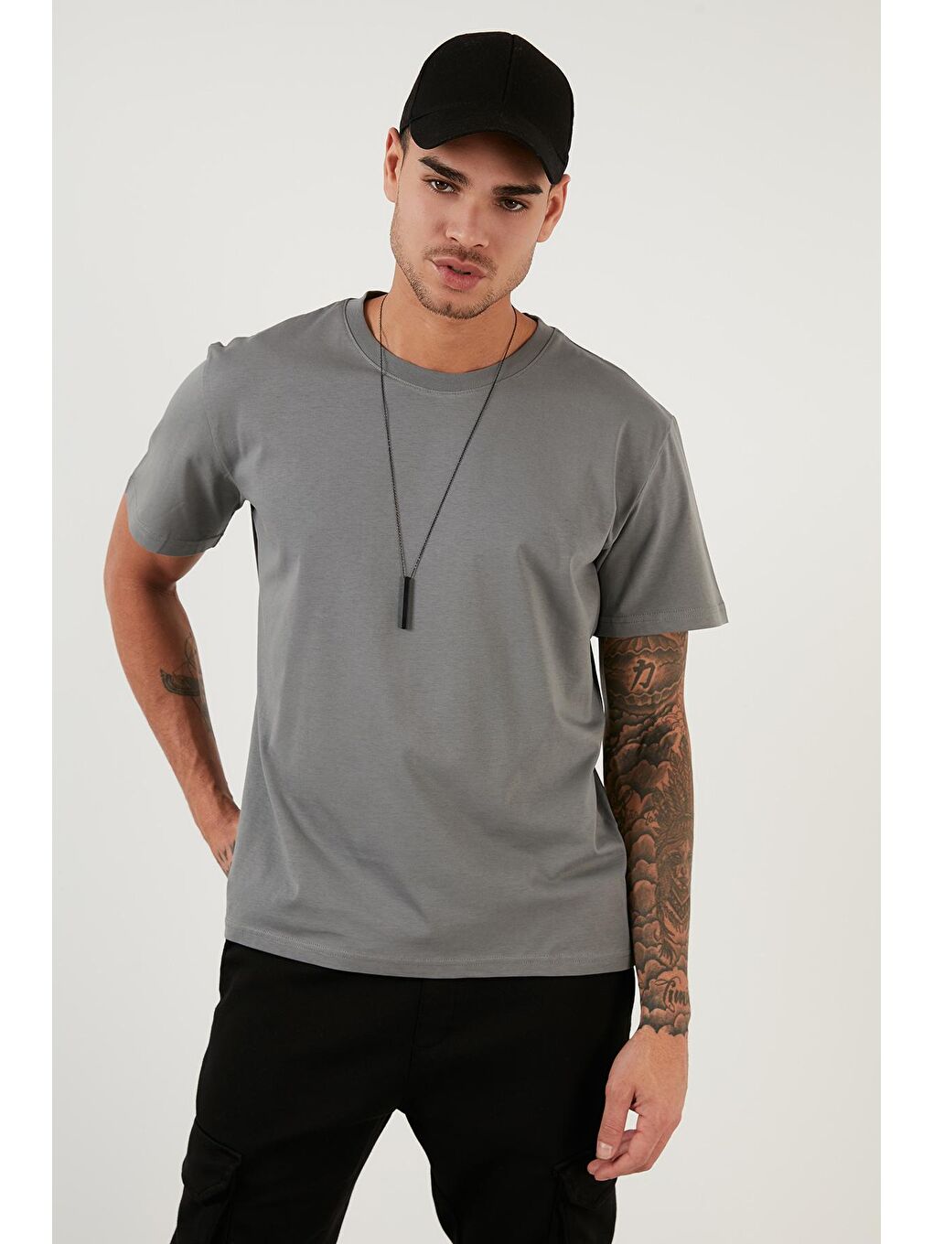 Haki Regular Fit Bisiklet Yaka Pamuklu Basic Tişört 5902271-1