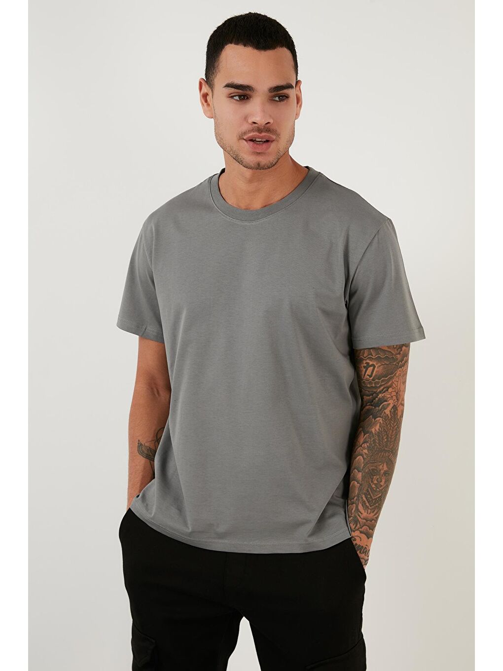 Haki Regular Fit Bisiklet Yaka Pamuklu Basic Tişört 5902271-3