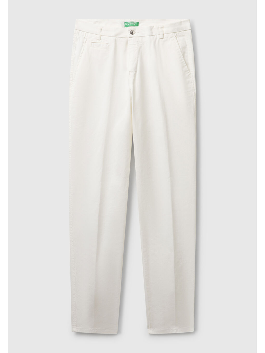 Kadın Beyaz Elastanlı Basic Chino Pantolon-1