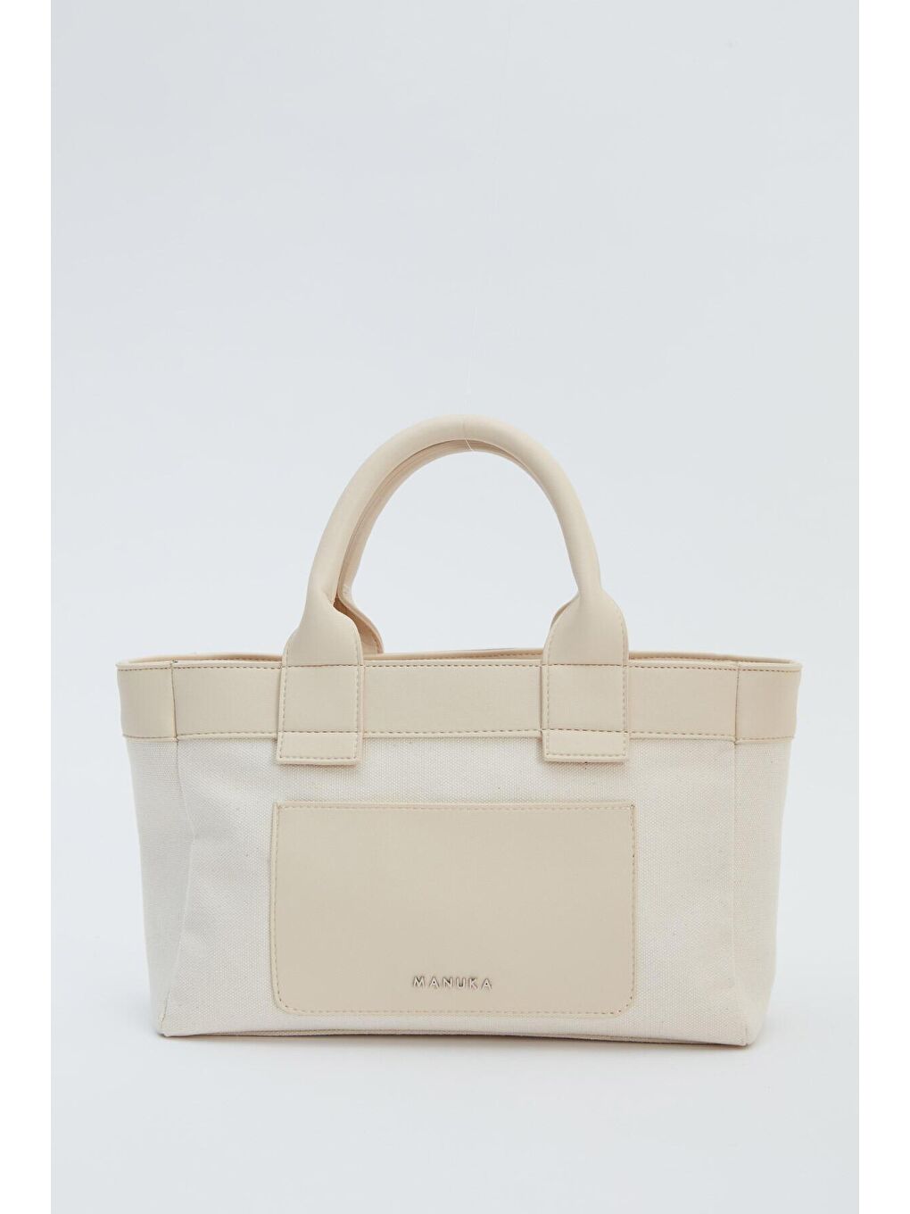 Kanvas Mini Tote Çanta Bej-3