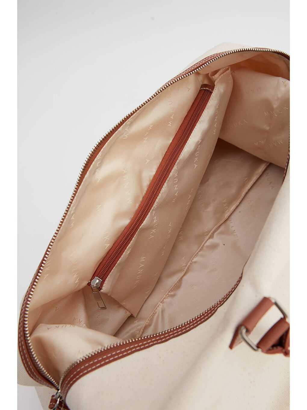 Kanvas Seyahat Çantası Bej-4