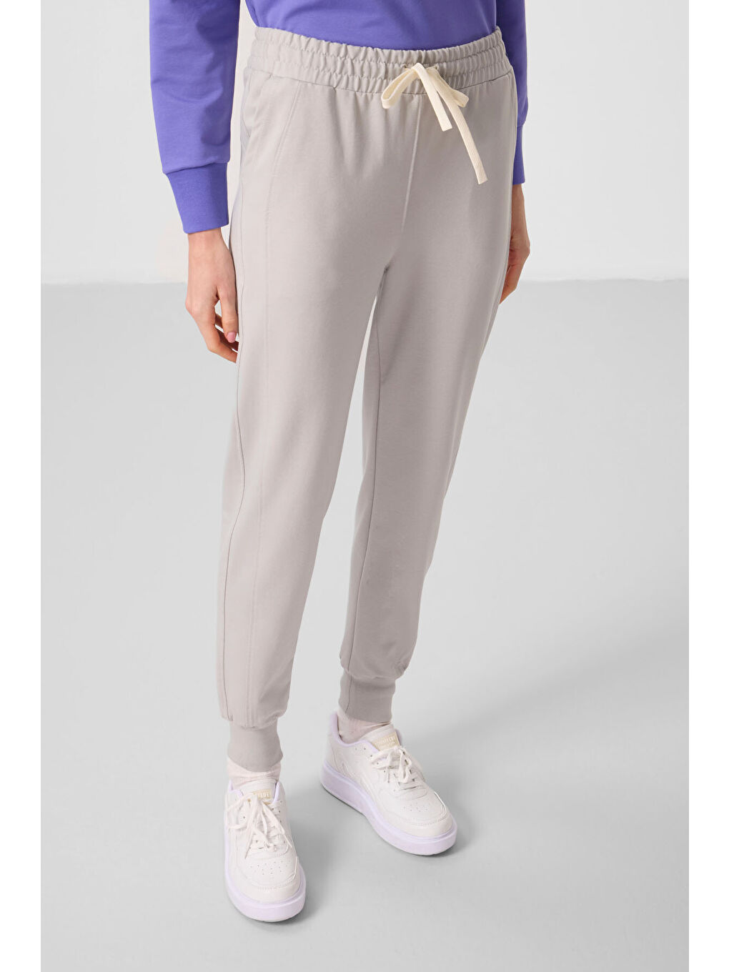 Mor Açık Eflatun-Taş Kapüşonlu Oversize Kadın Eşofman Takım - 95336-1