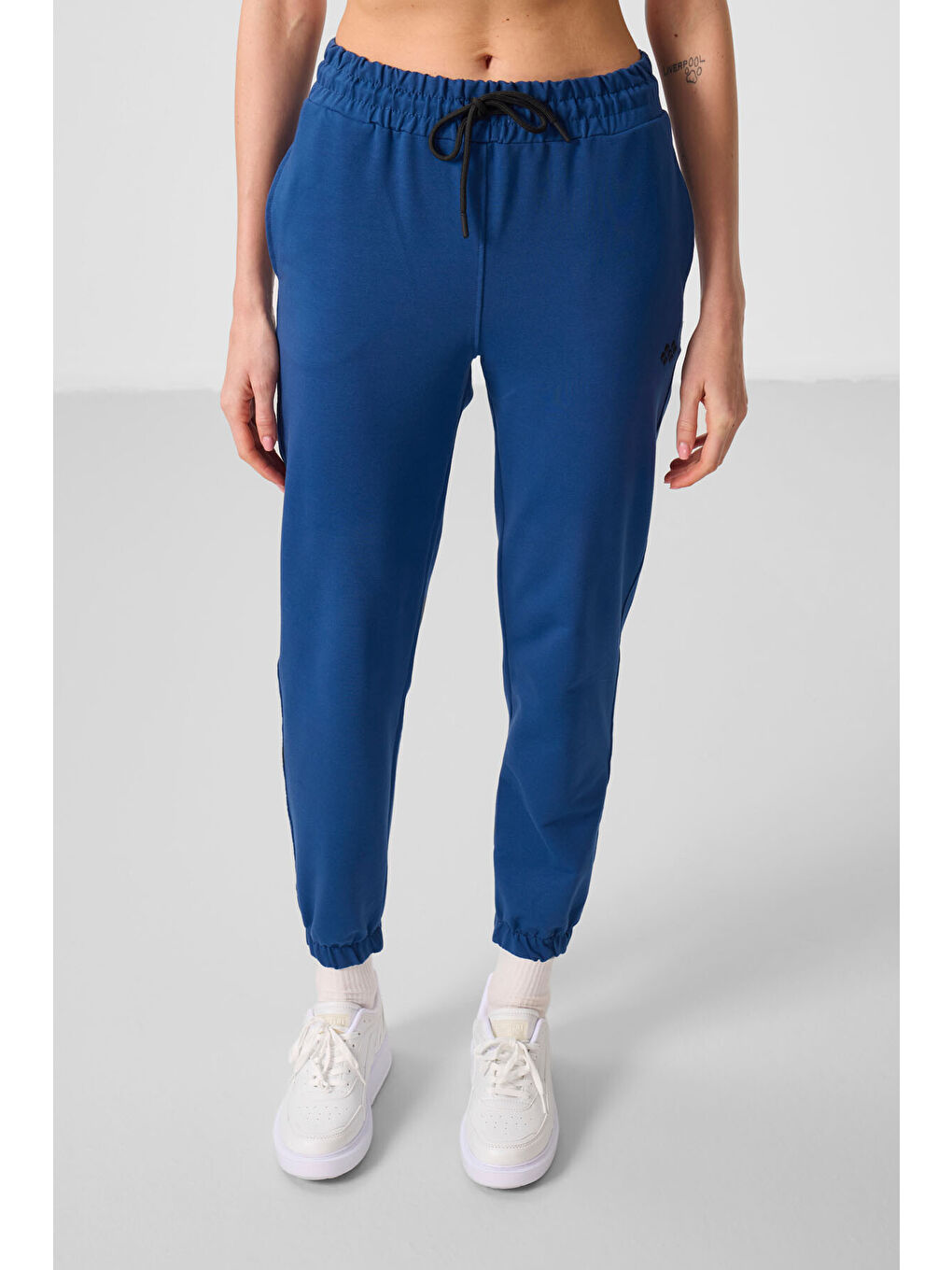 Mavi Parlament Dik Yaka Fermuarlı Rahat Form Kadın Eşofman Tunik Takım - 95345-1