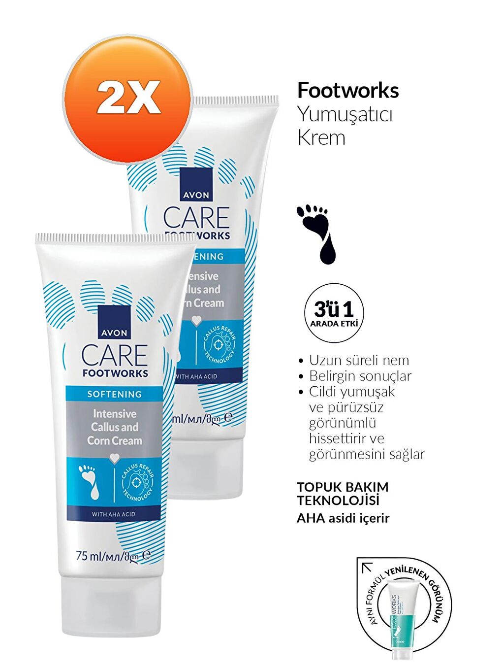 Ayaklar için Yumuşatıcı Krem 75 Ml. İkili Set-1