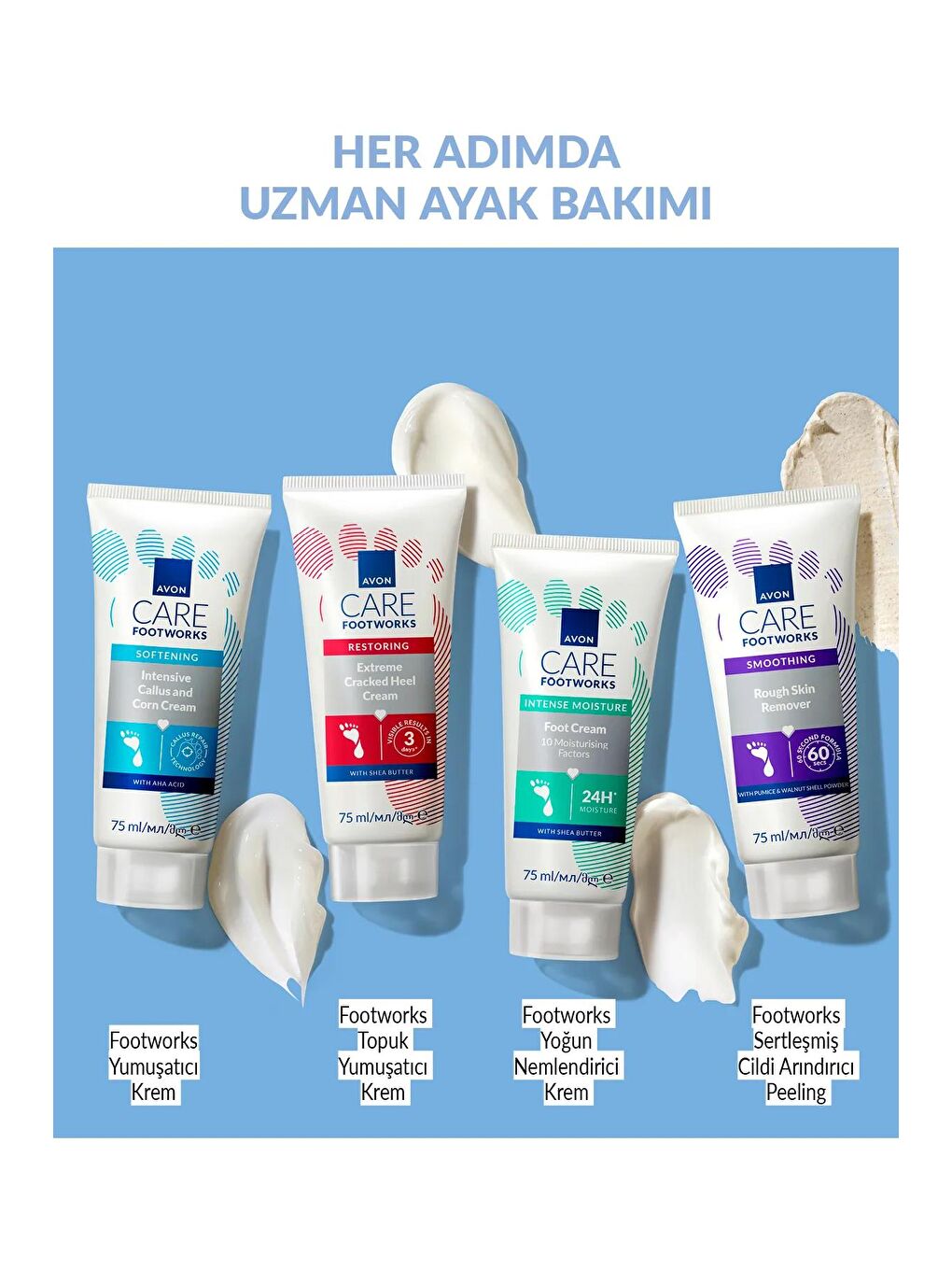 Ayaklar için Yumuşatıcı Krem 75 Ml. Üçlü Set-4