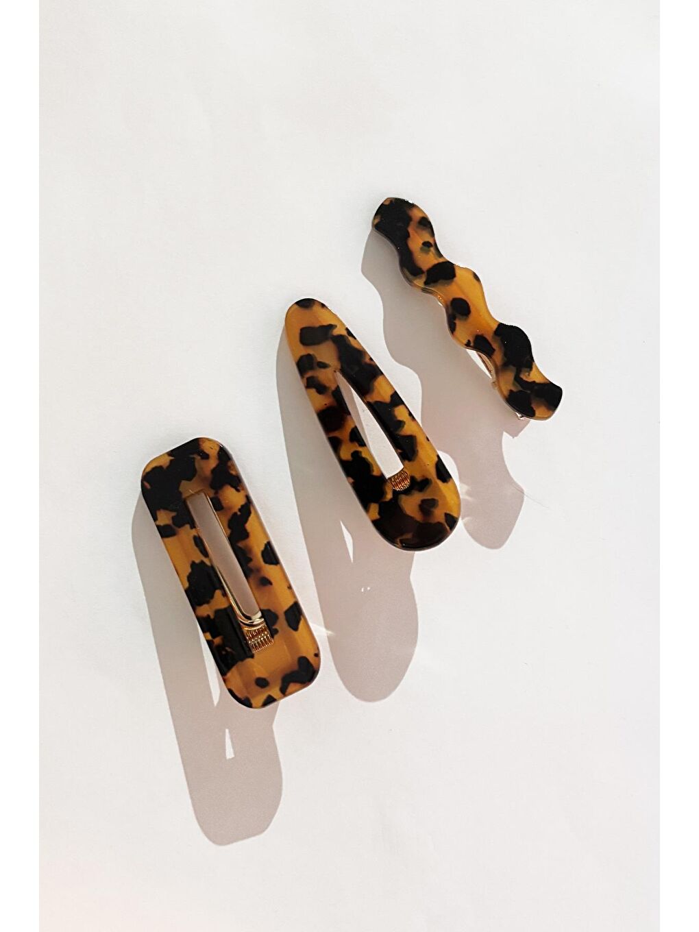 Karışık Lüks Akrilik Tortoise Saç Tokası 3'lü Paket-2