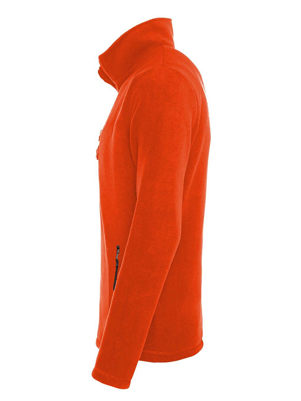 GENIUS STORE Turuncu Erkek Polar Tam Fermuarlı 3 Cepli Outdoor Polar Sweatshırt - 1