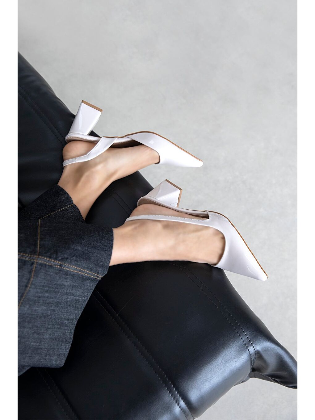 Luan Kadın Rugan Topuklu Ayakkabı Bej