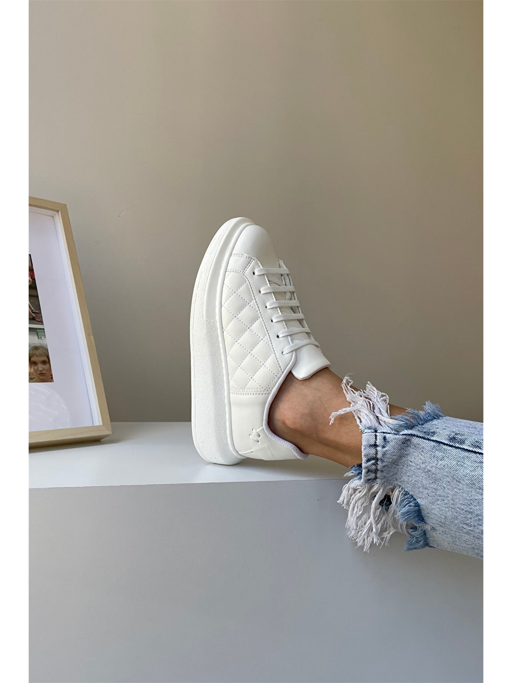 Beyaz Kadın Spor Ayakkabı BEYAZ-3