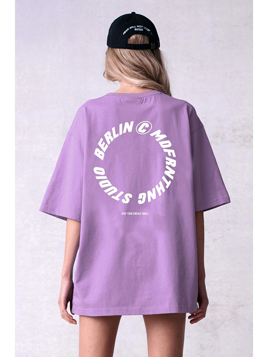 Lila Baskılı Tişört Mg1197-1