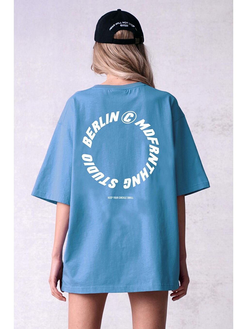 Mavi Baskılı Tişört Mg1197-1