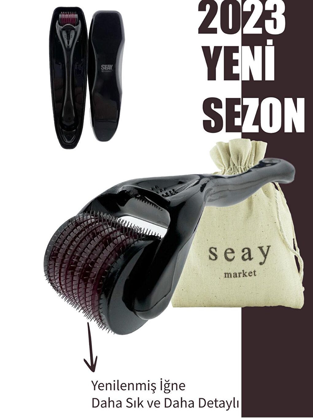 Dermaroller Saç, Yüz, Vücut Masaj Aleti, Yenilenmiş iğne Titanyum Uçlu 540 İğneli-1