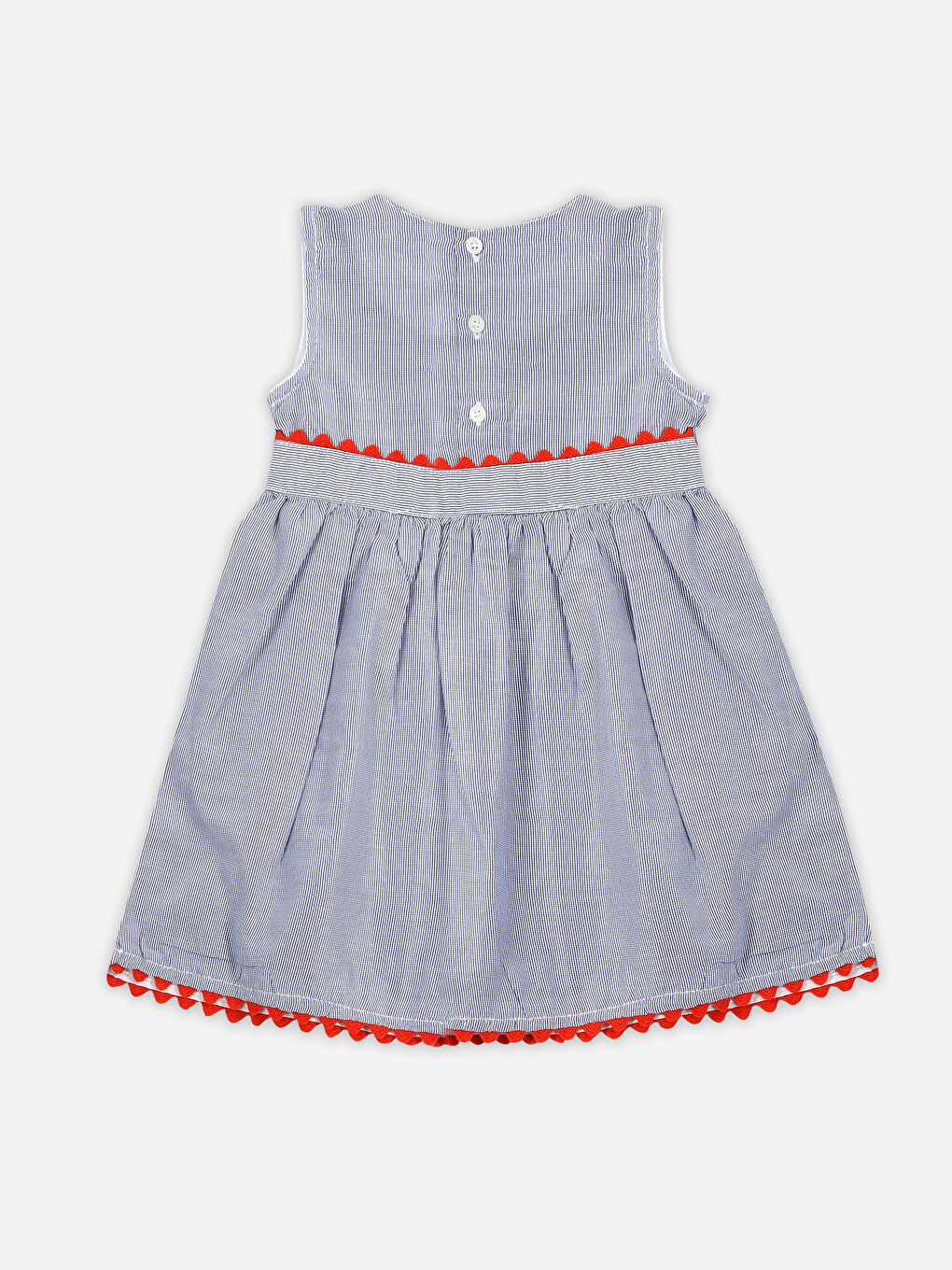 Mavi Bisiklet Yaka Kolsuz Kız Bebek Elbise-1