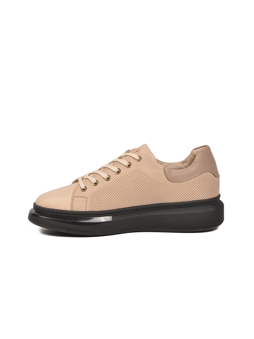 Bej Memory Foam Hakiki Deri Erkek Spor Ayakkabı Premium Casual Sneaker 6601 M