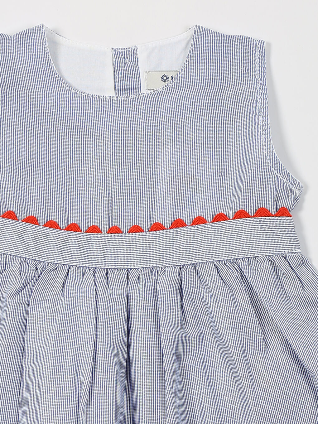 Mavi Bisiklet Yaka Kolsuz Kız Bebek Elbise-2