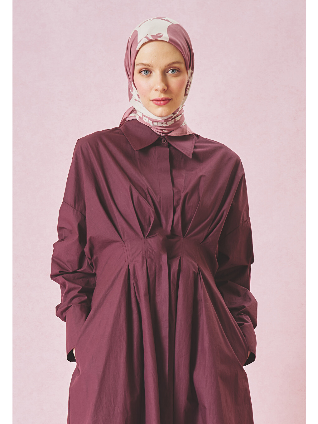 Pembe Love Reverie Desen Floş Viskon Eşarp Dreamy Pink-3