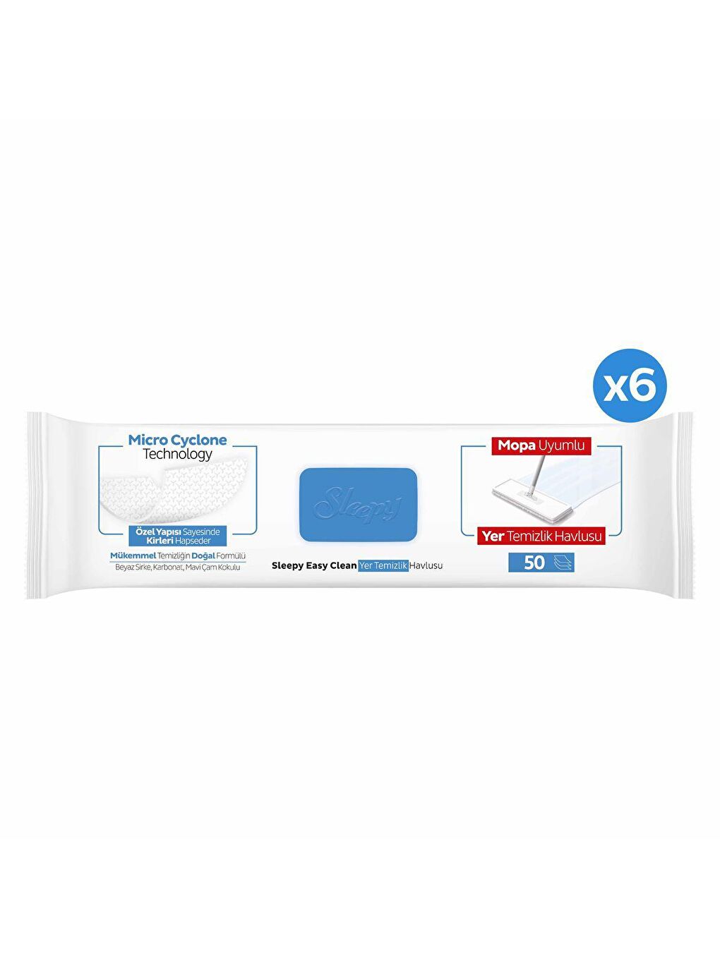 Easy Clean Çamaşır Suyu Katkılı Mopa Uyumlu Yer Temizlik Havlusu&mendili 6x50 (300 Yaprak)-1