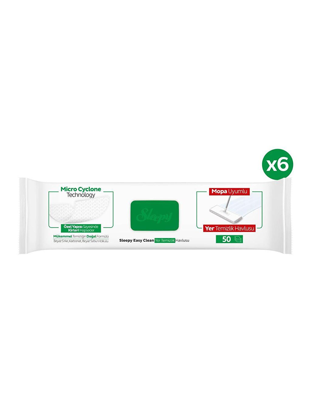 Easy Clean Beyaz Sabun Katkılı Mopa Uyumlu Yer Temizlik Havlusu&mendili 6x50 (300 Yaprak)-1