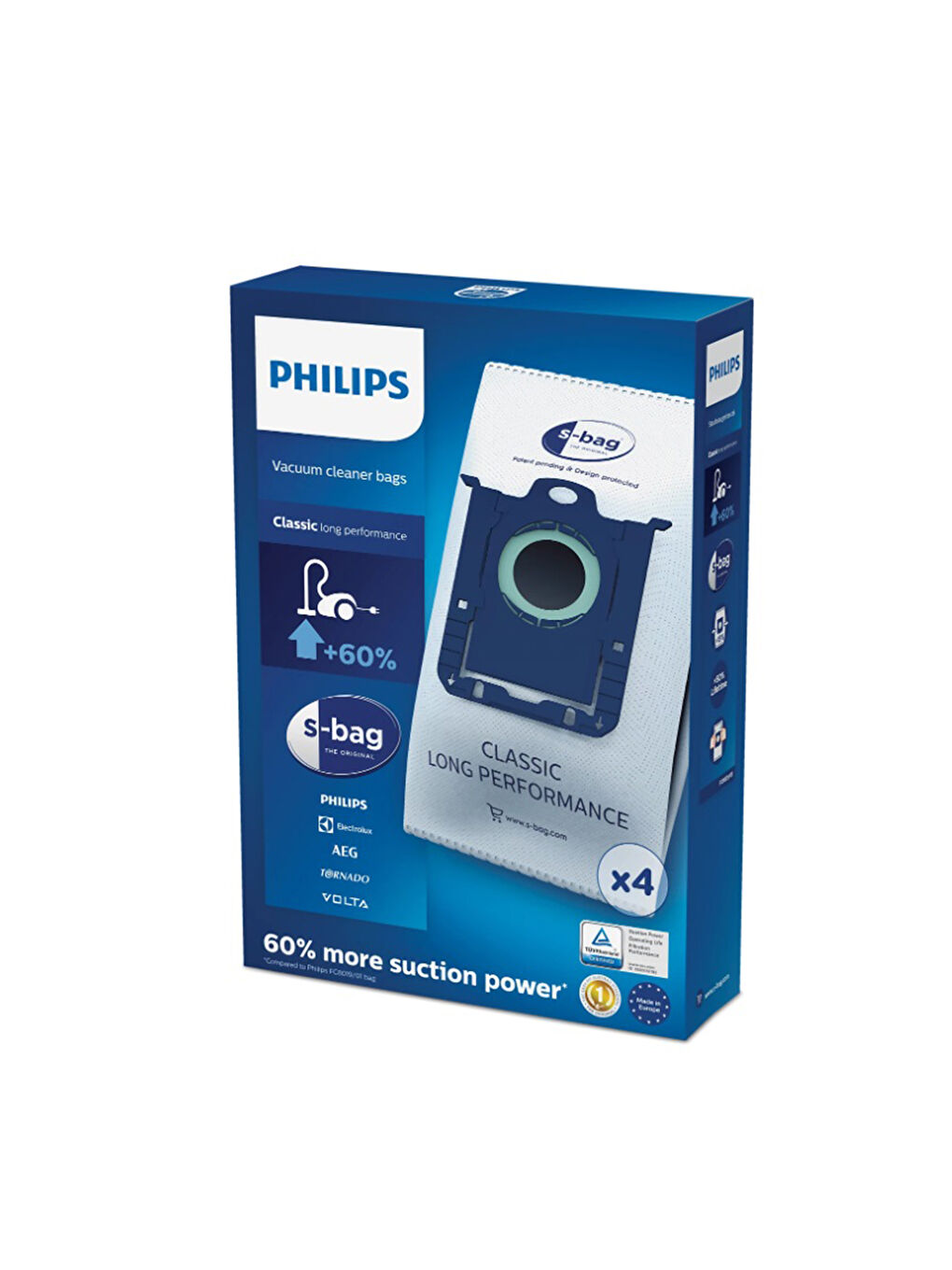 Philips S-bag Classic Long Performans Fc8021/03 4 Adet Toz Torbası