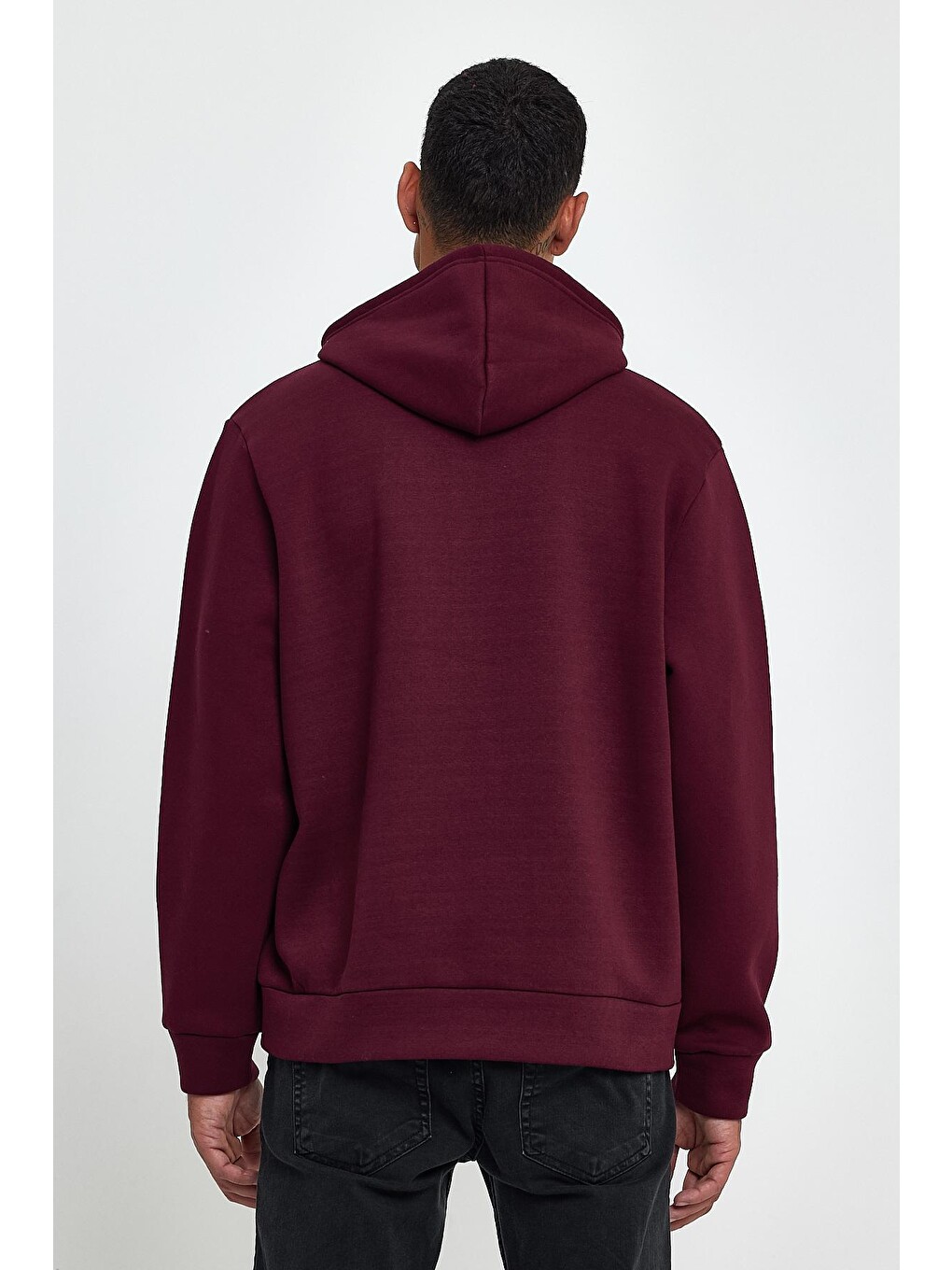 Bordo Erkek Kapüşonlu Regular Fit İçi Polarlı 3 İplik Wıllamsburg Brooklyn Baskılı Spr24sw04-4