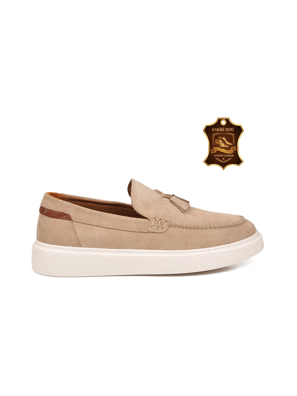 Bej Erkek Ten Süet Rahat Tabanlı Hakiki Deri Smart Casual Ayakkabı Loafer 6795 M