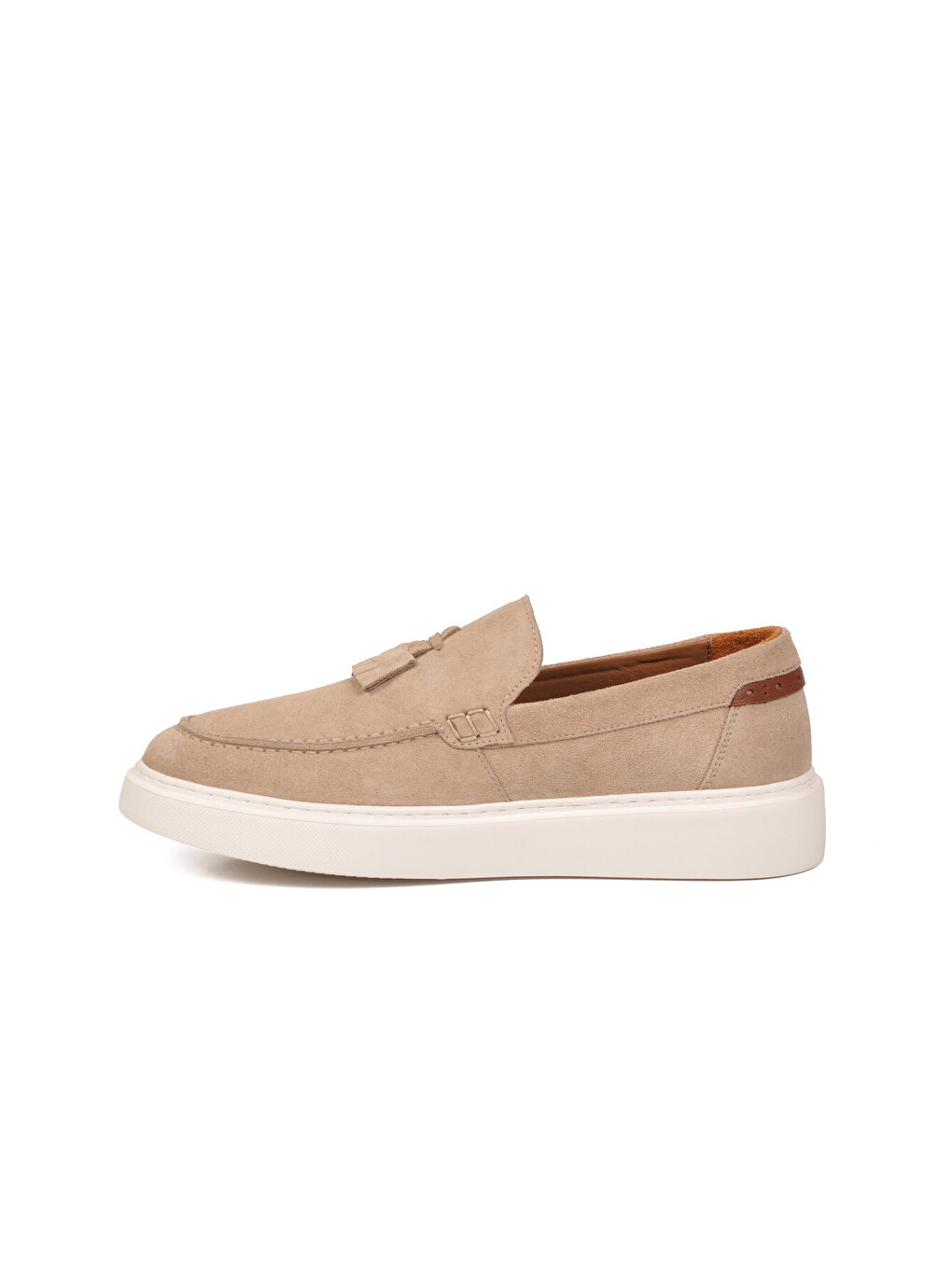 Bej Erkek Ten Süet Rahat Tabanlı Hakiki Deri Smart Casual Ayakkabı Loafer 6795 M-1