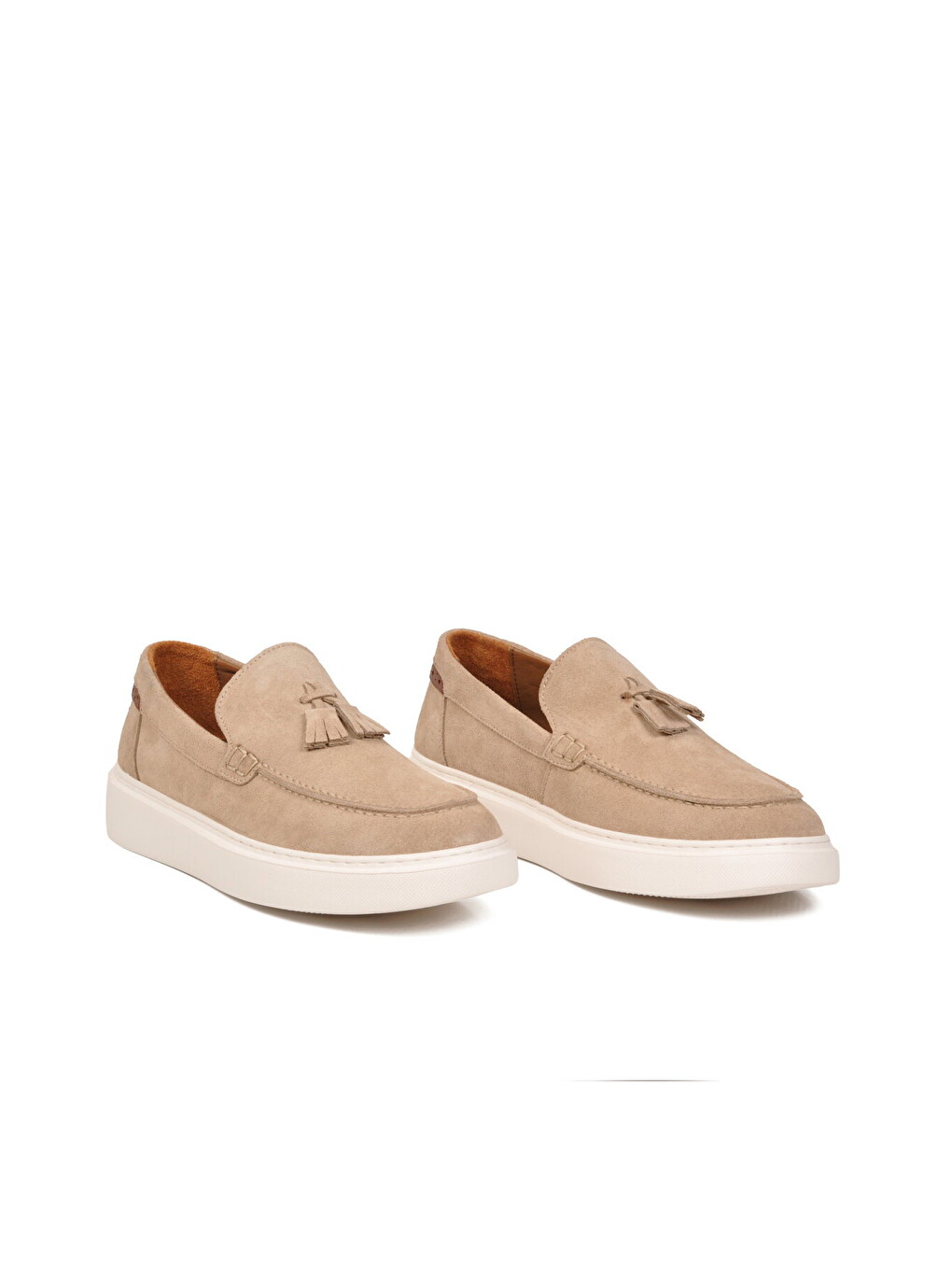 Bej Erkek Ten Süet Rahat Tabanlı Hakiki Deri Smart Casual Ayakkabı Loafer 6795 M-2