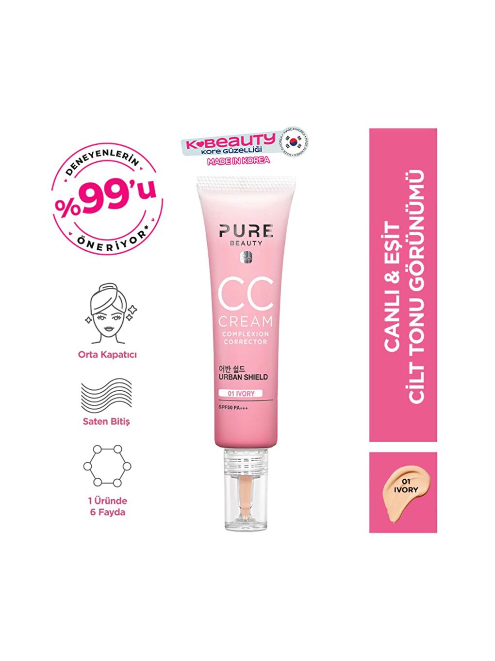 Spf50 Pa+++ Ivory Cc Cream 30 Ml