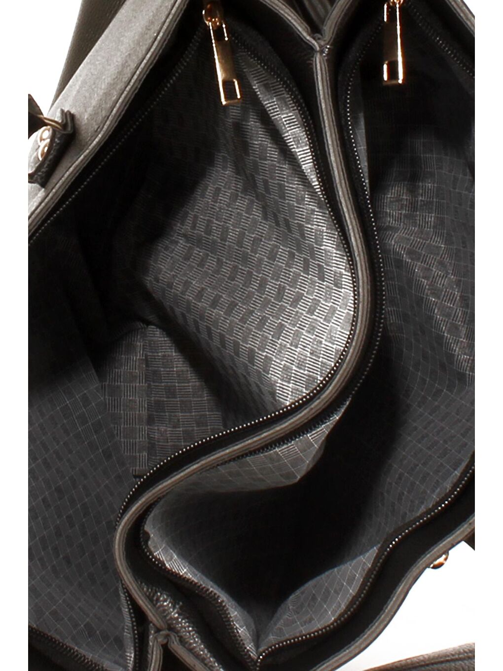 Siyah Kadın Anne Tarz Saten Dokulu Cüzdanlı Gold Varaklı El ve Omuz Çantası (10622)-3