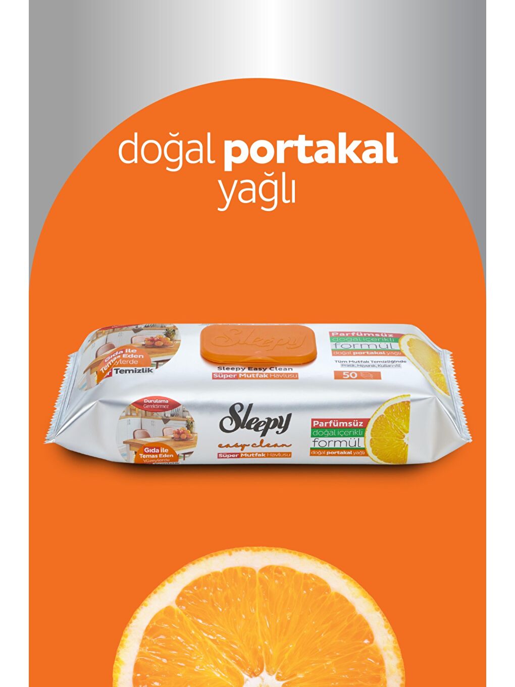 Easy Clean Süper Yüzey Temizlik Mutfak Havlusu&Mendili Portakal Yağlı 4X50 (200 Yaprak)-2