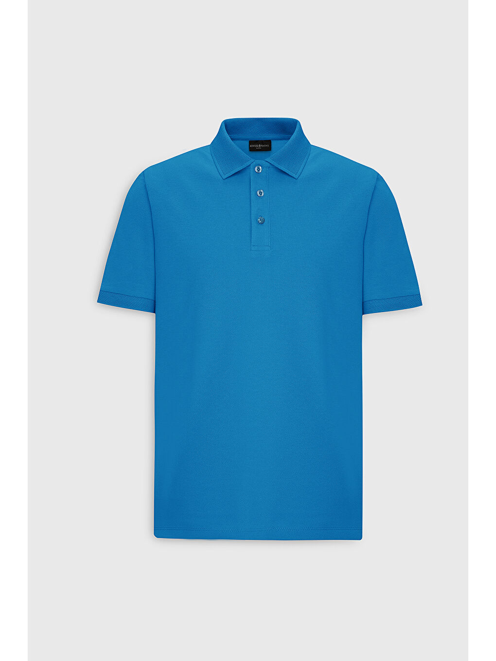 Erkek Turkuaz Slim Fit Dar Kesim Polo Yaka %100 Pamuk Kısa Kollu Tişört-10