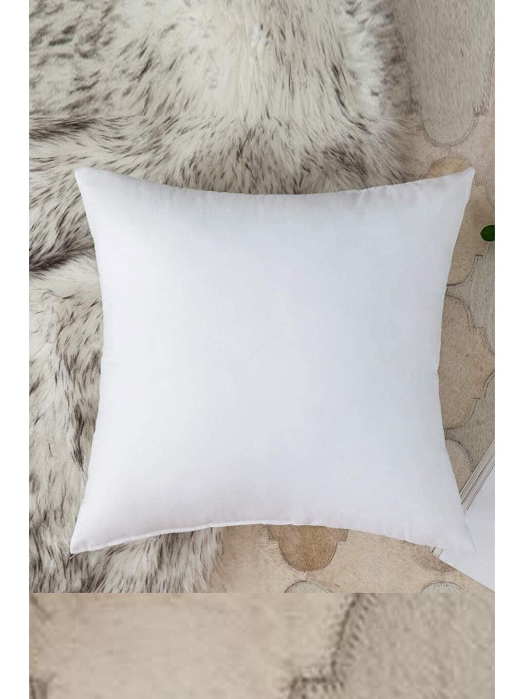 Beyaz 2li 350gr Silikon Dolgulu Kırlent 45x45cm-4