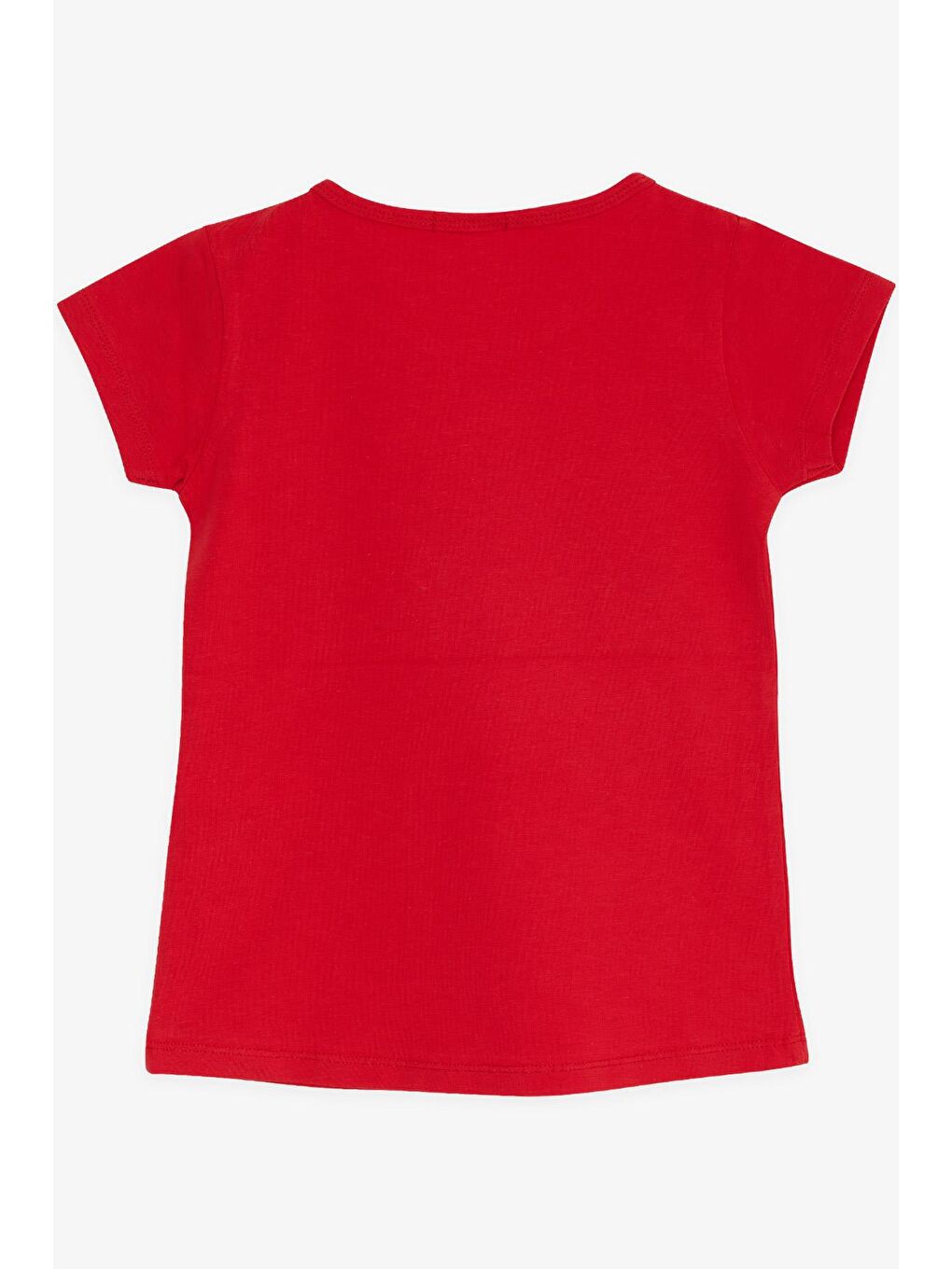 Kız Çocuk Tişört Pullu Ay Yıldızlı Kırmızı  (4-14 Yaş)-4