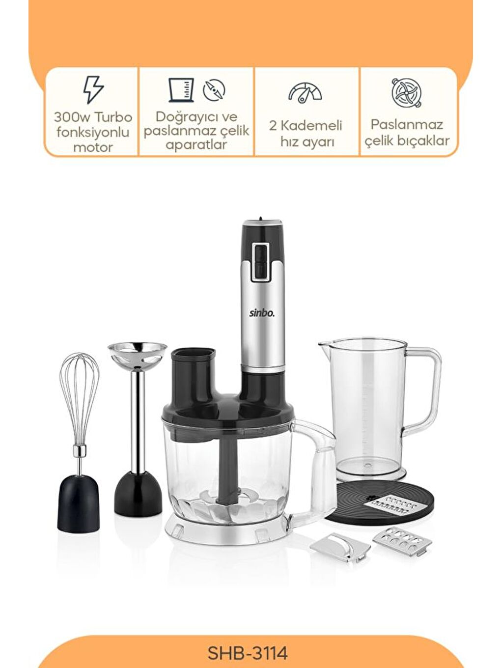 Sinbo SHB 3114 Multi 1000 W Blender Seti