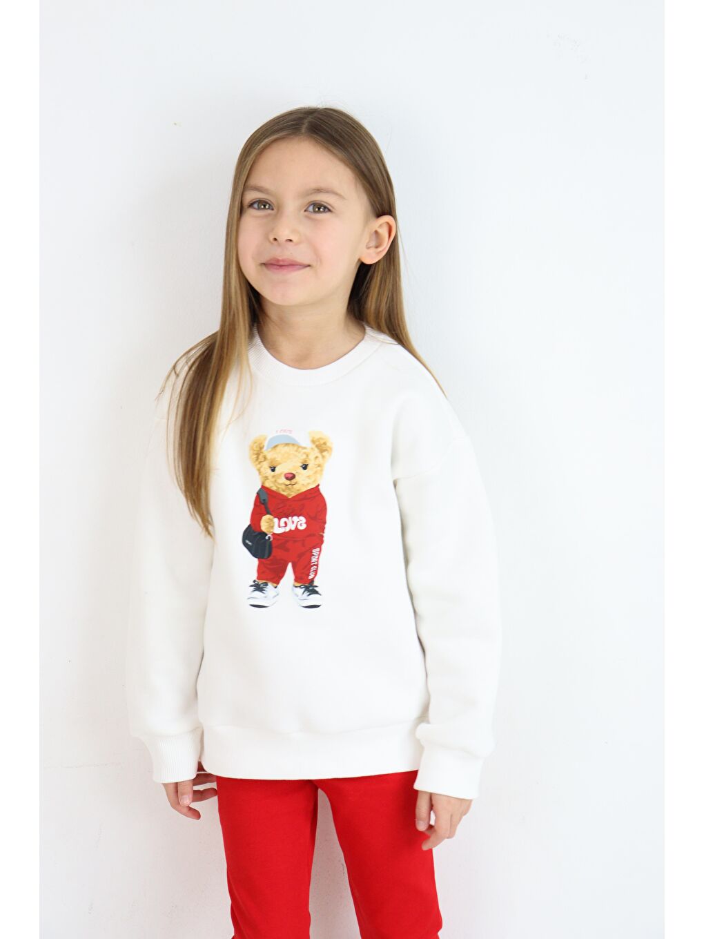 Kırmızı Düz Paça Tayt Takım-1