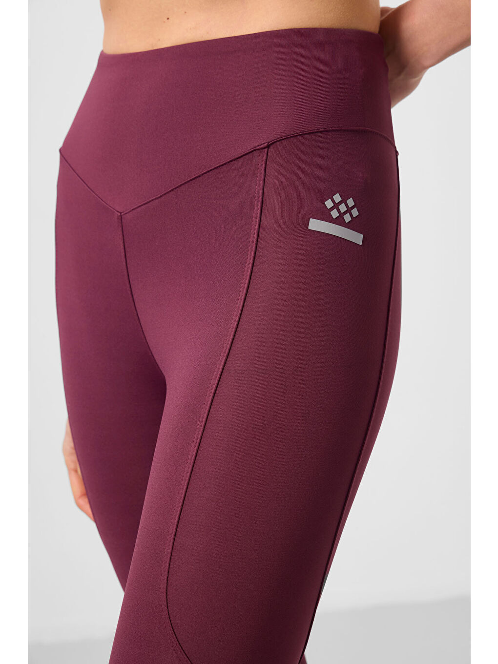 Bordo Polyester Standart Fit Esnek Performans Kadın Tayt - 94666-2