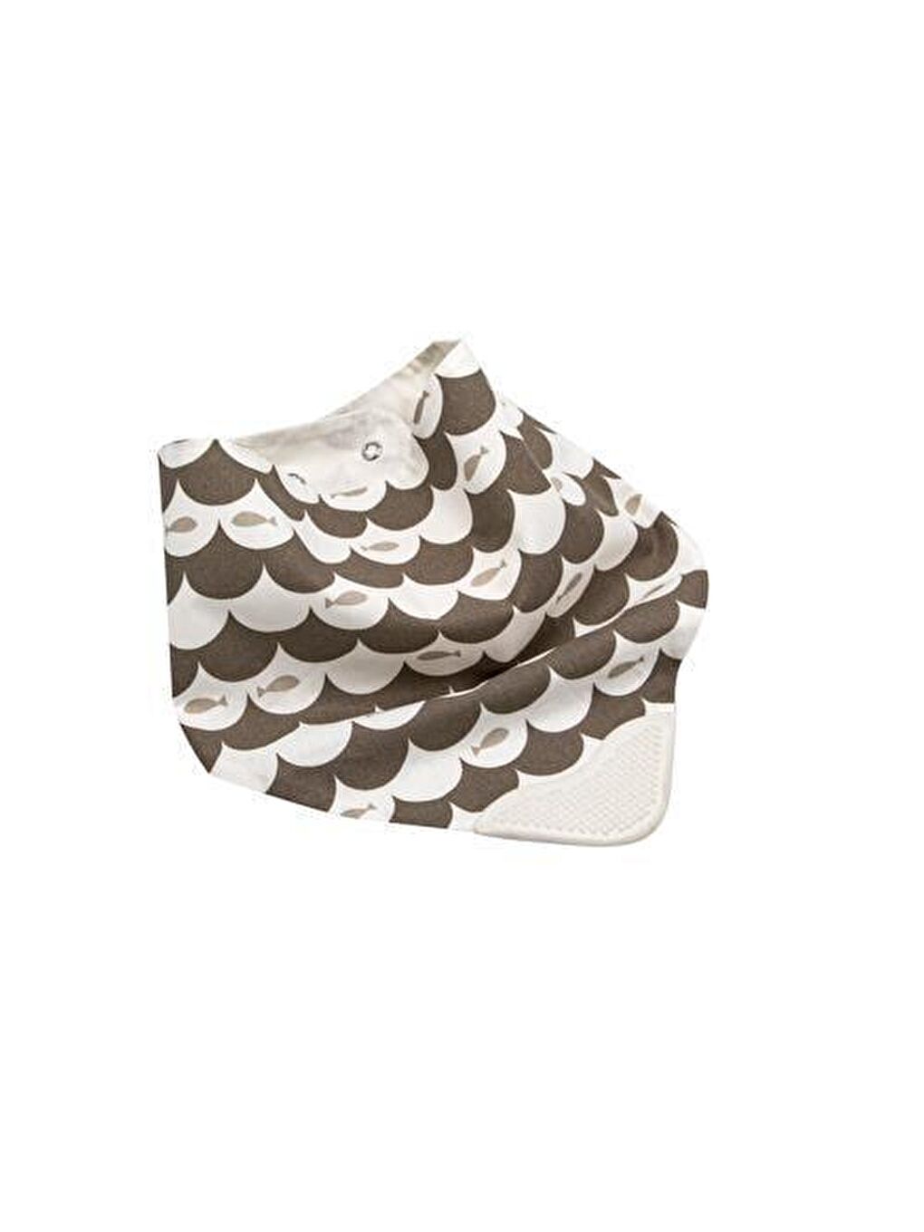 Diş Kaşıyıcılı Poplin Fular Önlük Kahve Balıklı