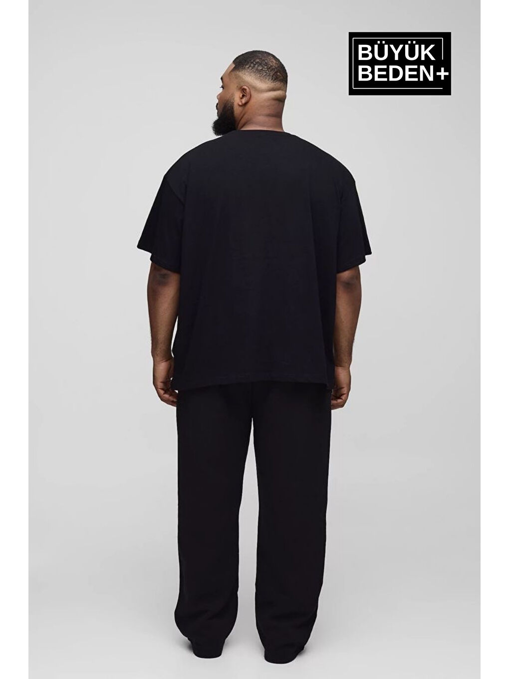 Siyah Erkek  Chef's Selection Baskılı Bisiklet Yaka Büyük Beden Tişört SPR25BTS908-1